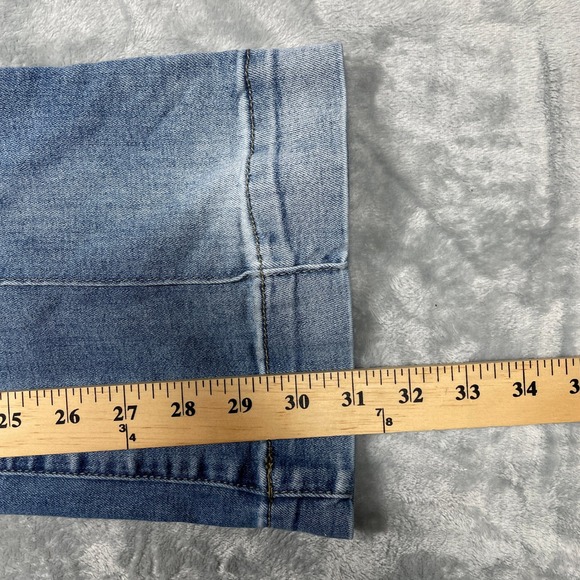 SHEIN Flare Jeans Womens Size 2 XS Light Blue High Rise Front Seam Stretch Denim - Picture 7 of 13